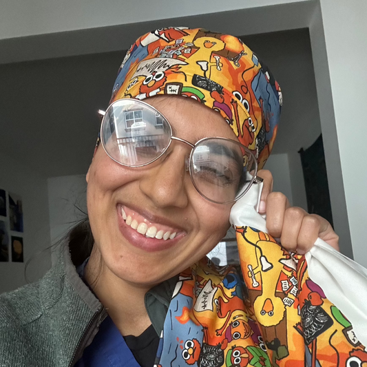 Dumpster Fire Scrub Cap