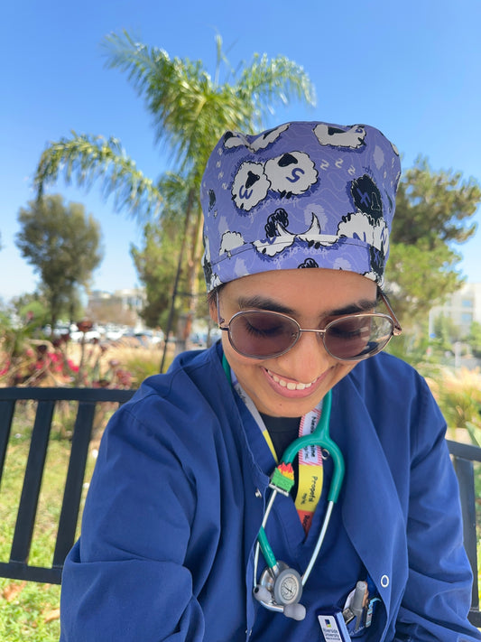 Go to Sheep in Lavender Scrub Cap