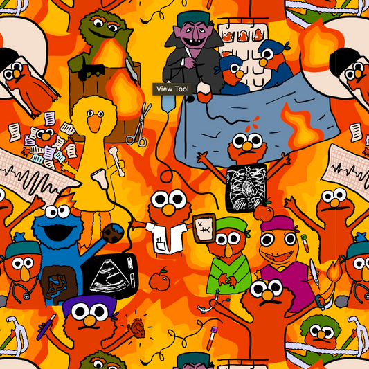 Dumpster Fire Scrub Cap