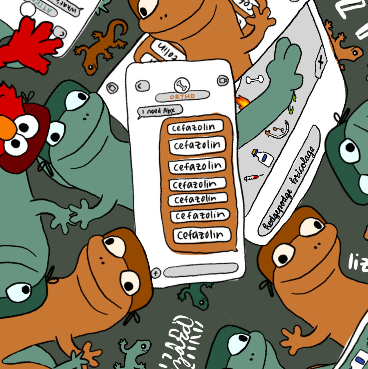 I am Lizard. Lizard. Lizard. Scrub Cap *PREORDER*