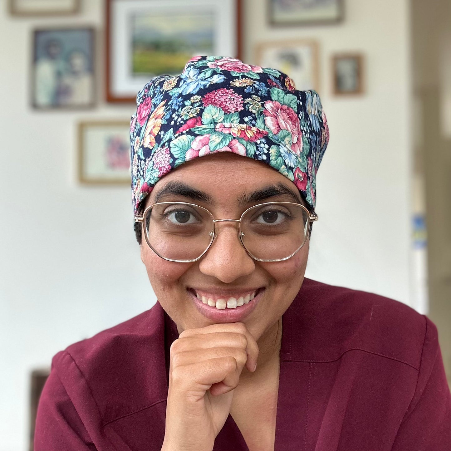 Vintage Floral Scrub Cap